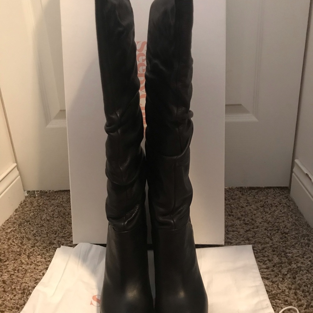 See By Chloe Tall Leather Boots Size 40